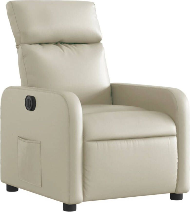 VidaXL Fauteuil elektrisch verstelbaar kunstleer crèmekleurig - Foto 4