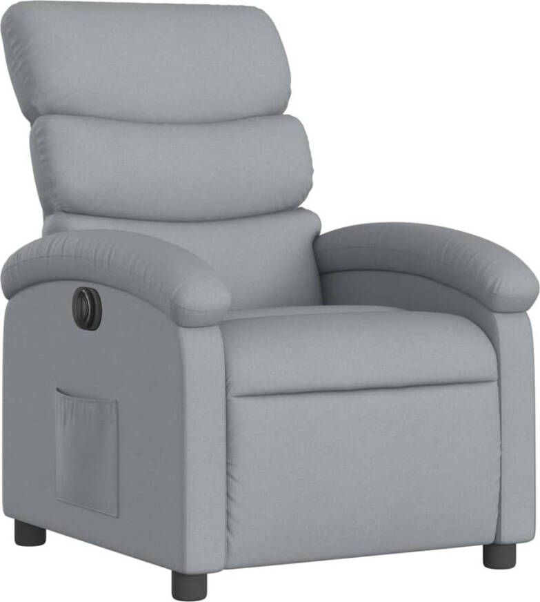 VidaXL Fauteuil elektrisch verstelbaar stof lichtgrijs - Foto 4
