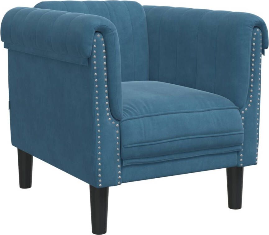 VidaXL Fauteuil fluweel blauw - Foto 4