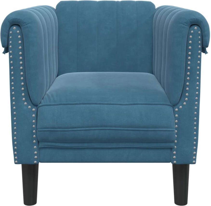 VidaXL Fauteuil fluweel blauw - Foto 3