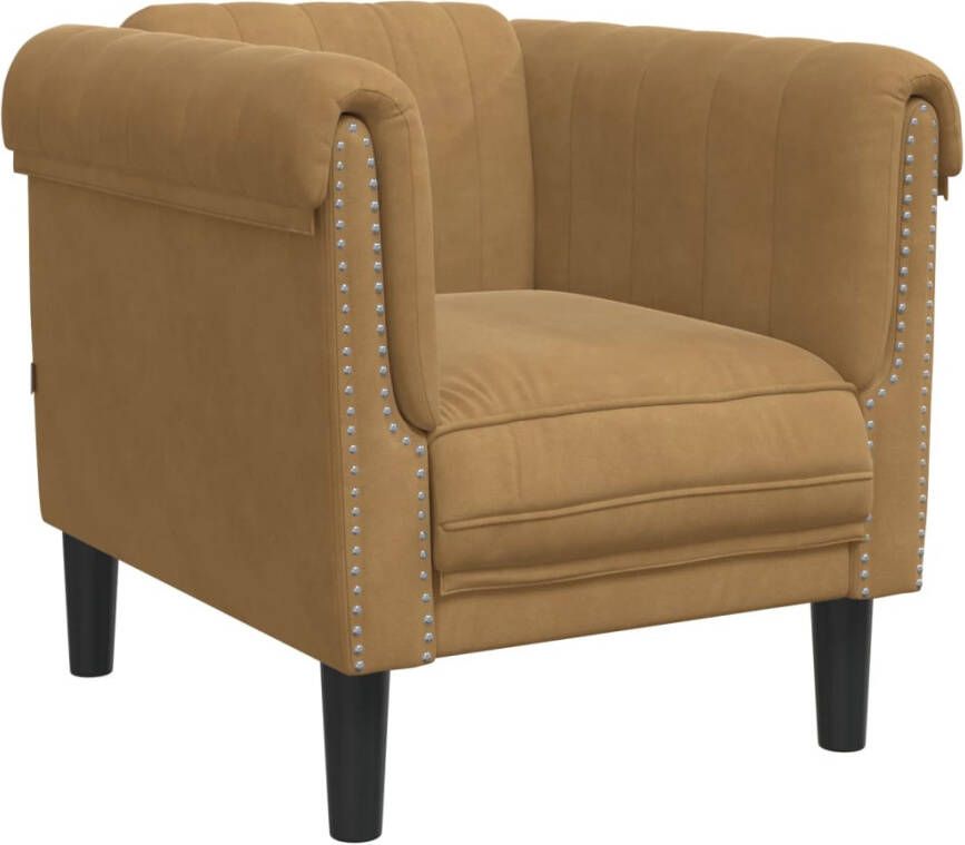 VidaXL Fauteuil kunstsuède bruin - Foto 3