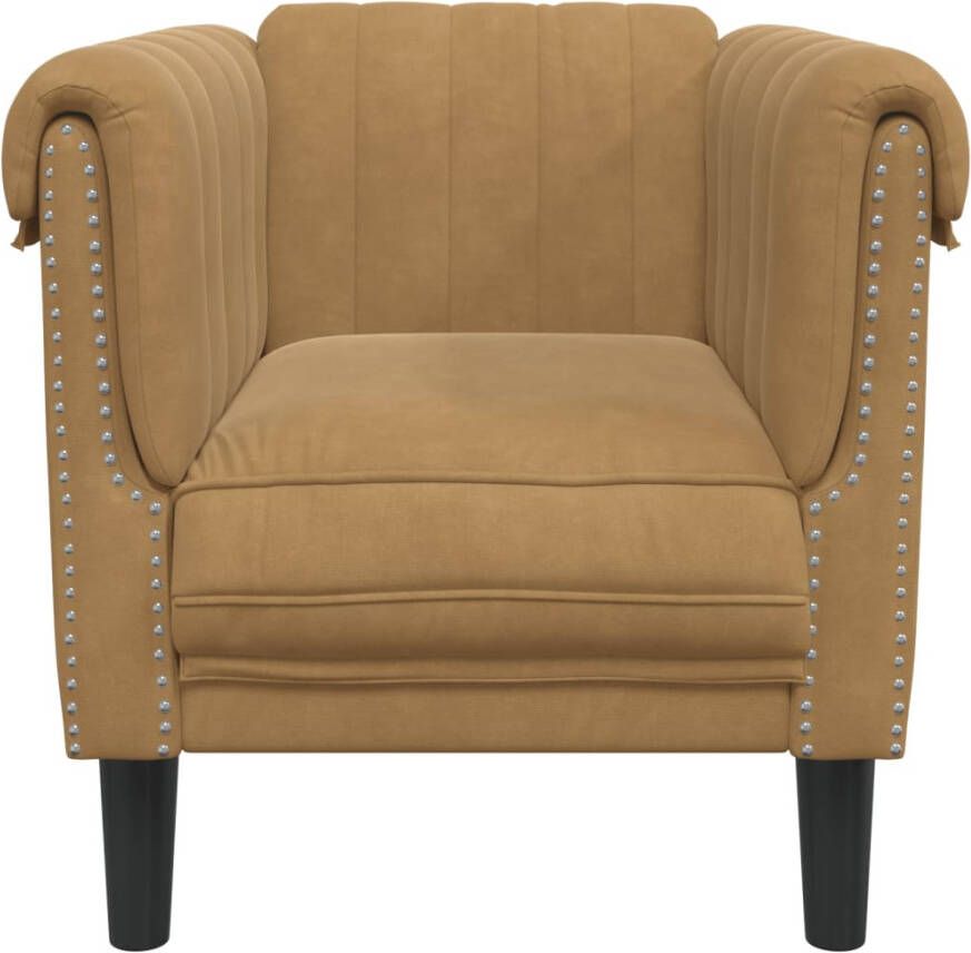 VidaXL Fauteuil kunstsuède bruin - Foto 2