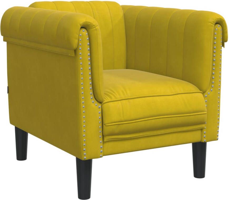 VidaXL Fauteuil fluweel geel - Foto 3