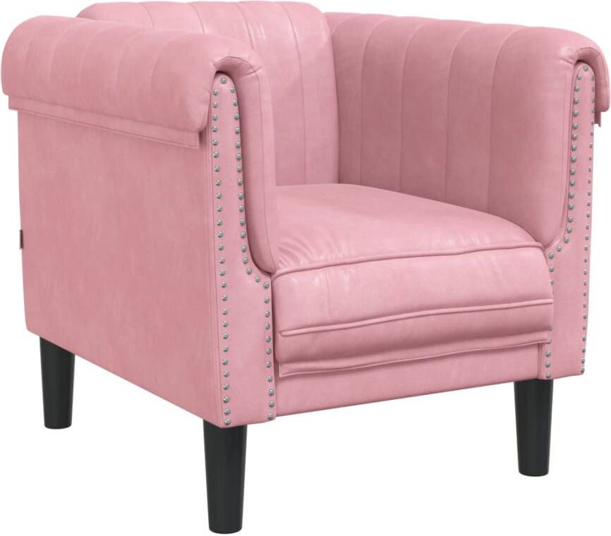 VidaXL Fauteuil fluweel roze - Foto 3