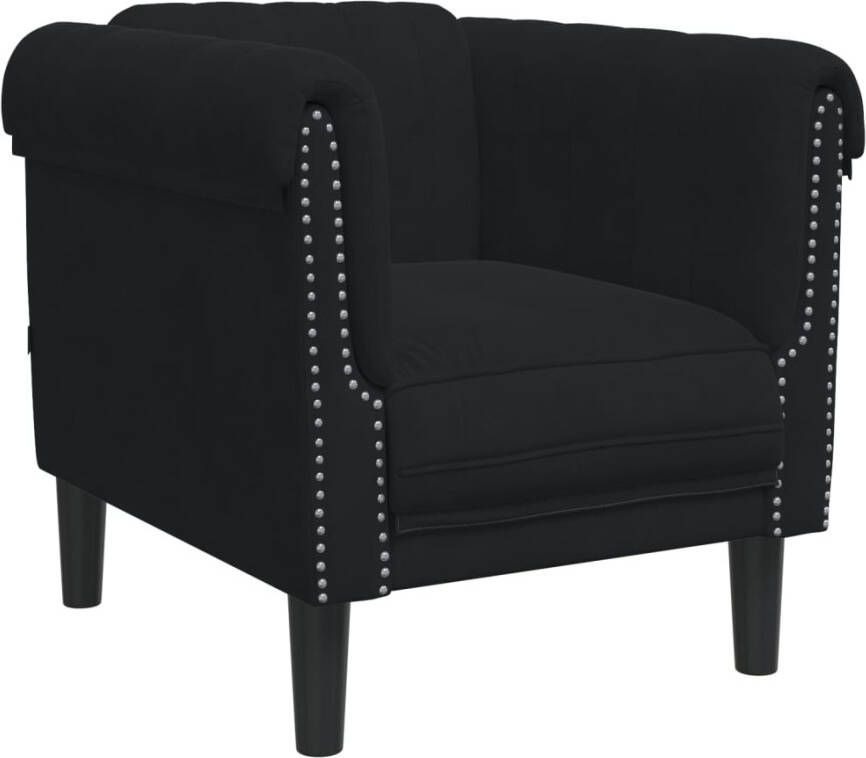VidaXL Fauteuil fluweel zwart - Foto 4