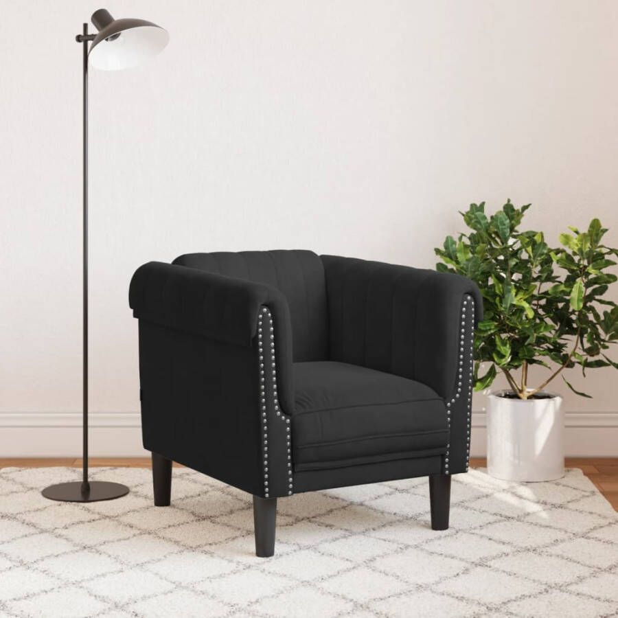 VidaXL Fauteuil fluweel zwart - Foto 2