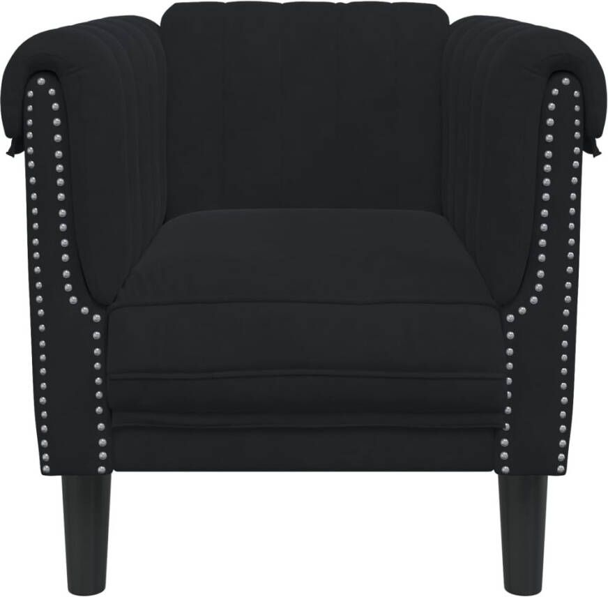 VidaXL Fauteuil fluweel zwart - Foto 3
