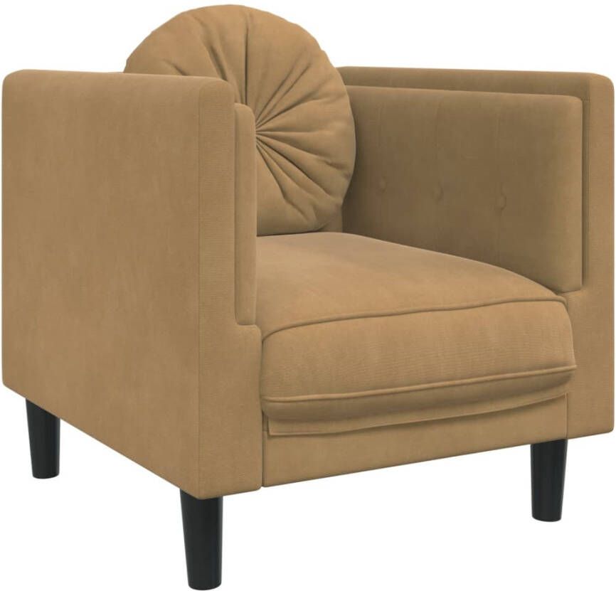 VidaXL Lederlook Fauteuil Bruine Kleur Fauteuil met kussen kunstsuède bruin Kunstleder Fauteuil Design Fauteuil Lounge Stoel - Foto 6