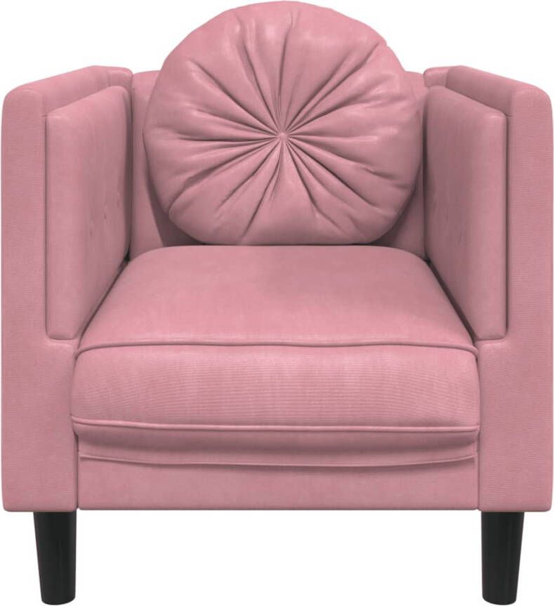 VidaXL Fluweel Fauteuil met kussen fluweel roze Lounge Stoel Designstoel - Foto 5