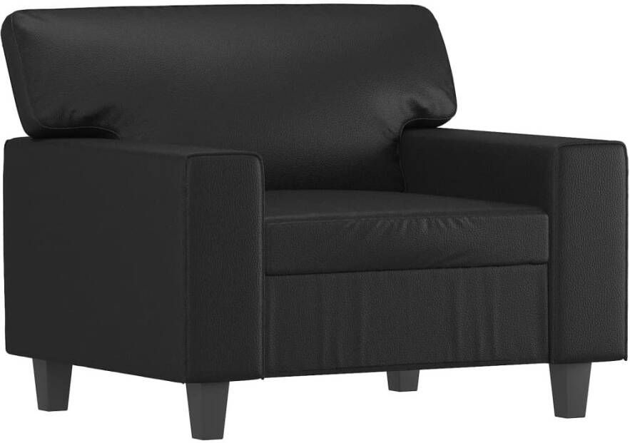VidaXL -Fauteuil-met-voetenbank-60-cm-kunstleer-zwart - Foto 4