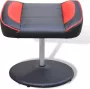 VidaXL Tv-fauteuil met voetensteun verstelbaar kunstleer zwart rood - Thumbnail 4