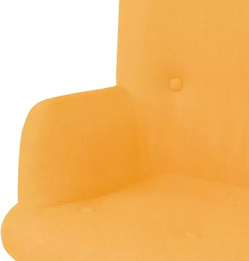 VIDAXL Fauteuil met voetenbankje stof geel