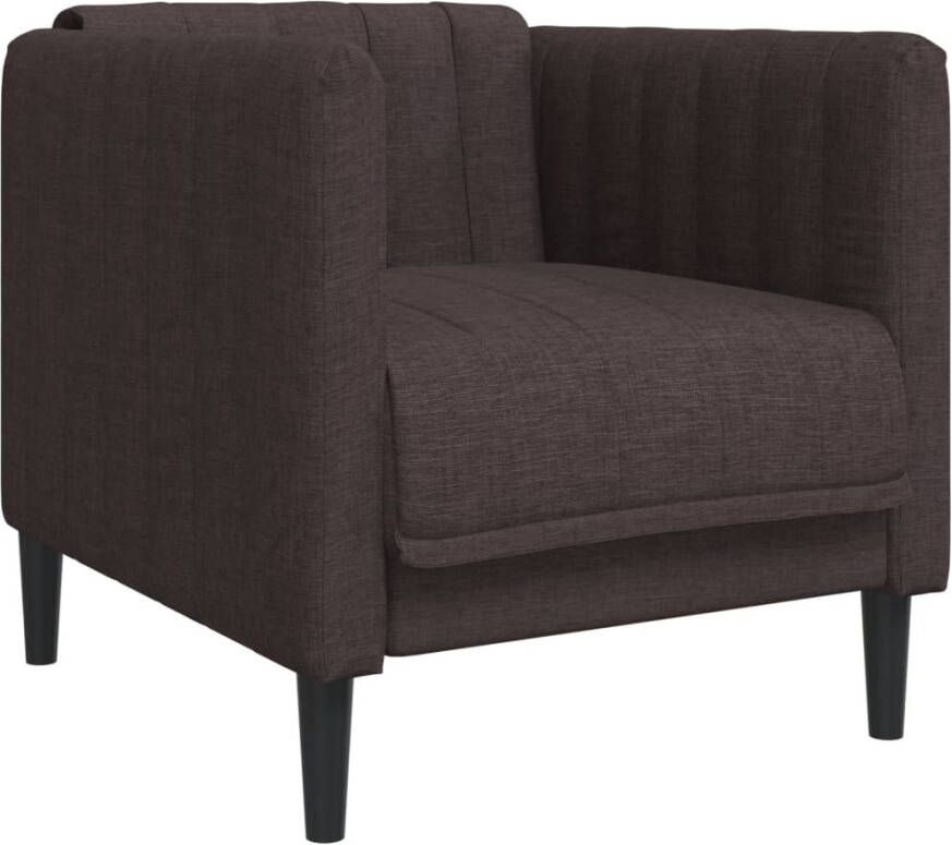 VidaXL Fauteuil stof donkerbruin - Foto 4