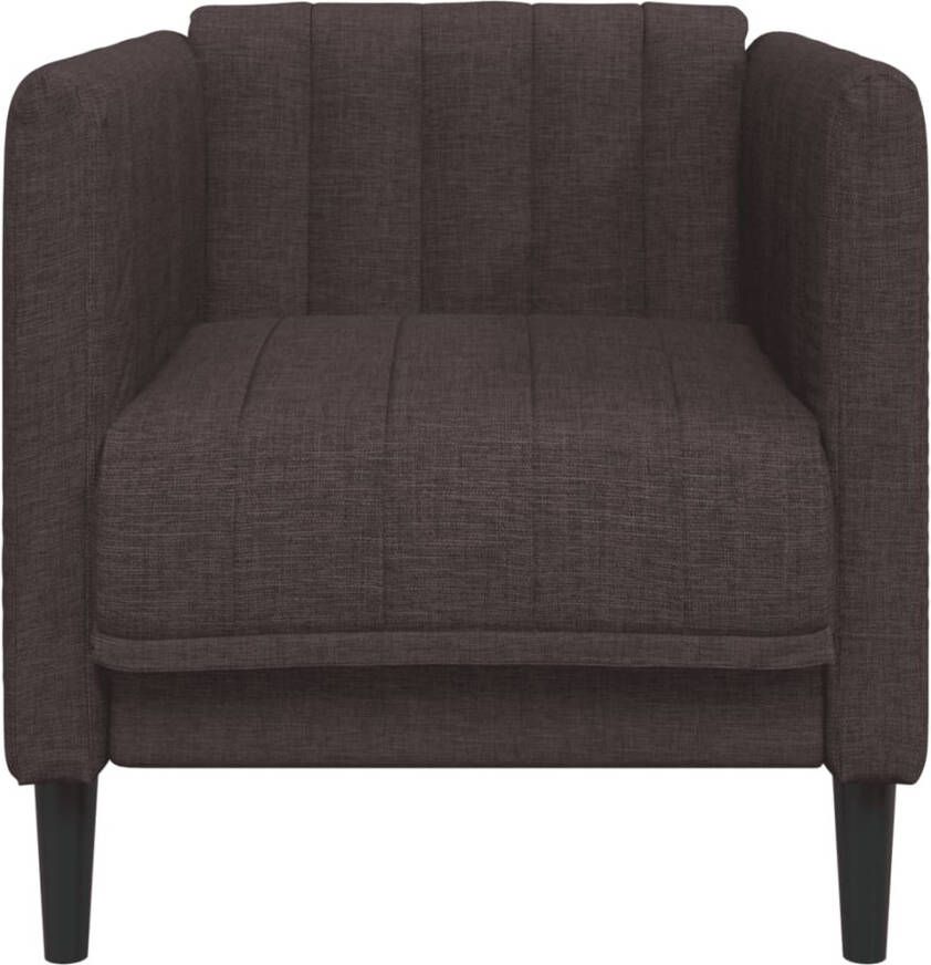 VidaXL Fauteuil stof donkerbruin - Foto 3