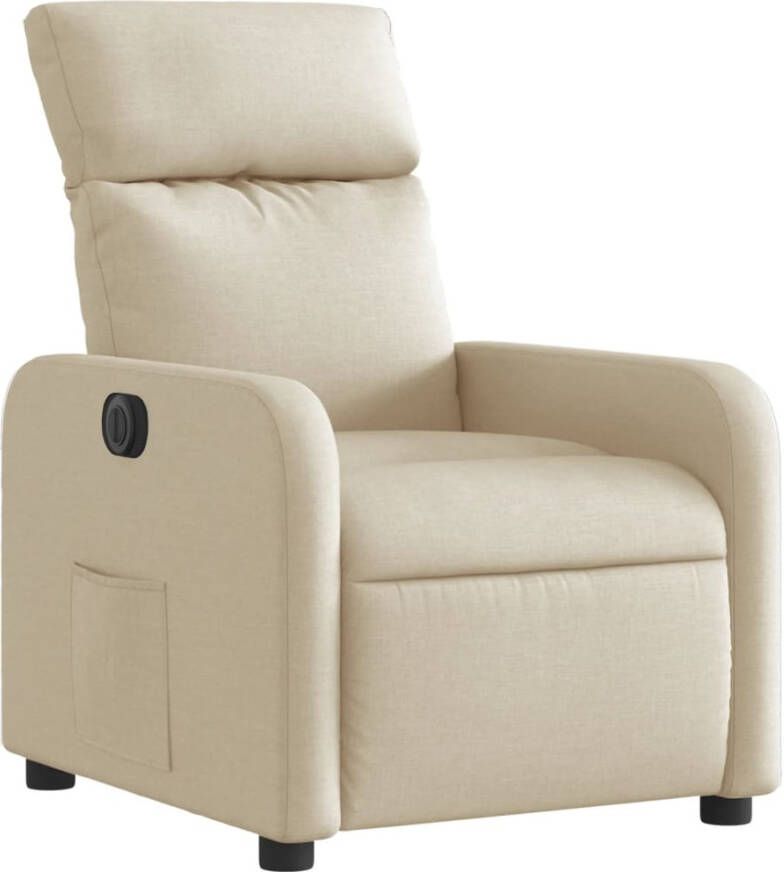 VidaXL Fauteuil verstelbaar elektrisch stof crèmekleurig - Foto 4