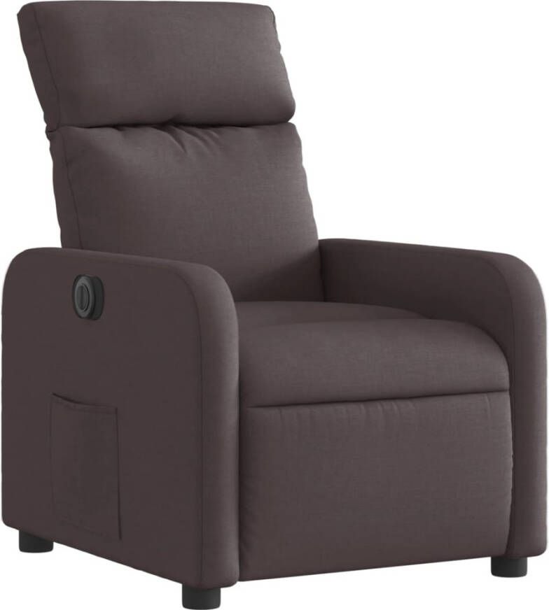VidaXL Fauteuil verstelbaar elektrisch stof donkerbruin - Foto 4