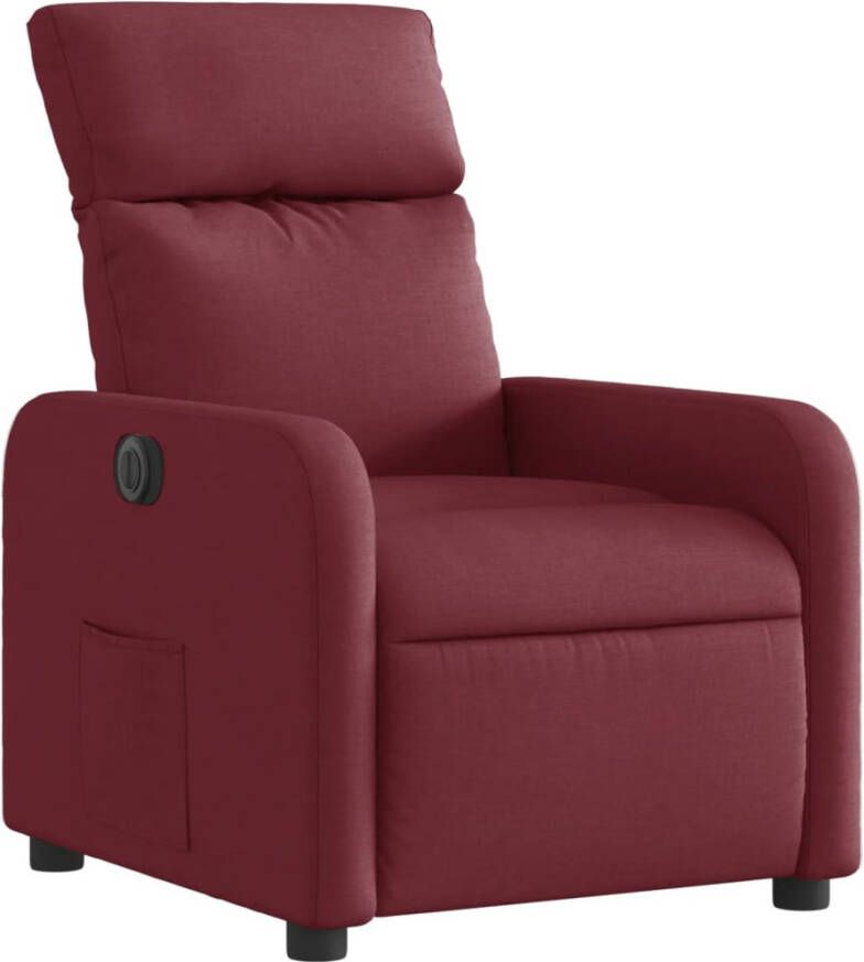 VidaXL Fauteuil verstelbaar elektrisch stof wijnrood - Foto 4