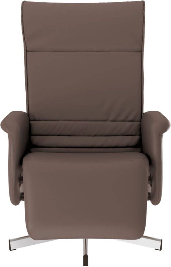 VidaXL Fauteuil verstelbaar met voetensteun kunstleer bruin