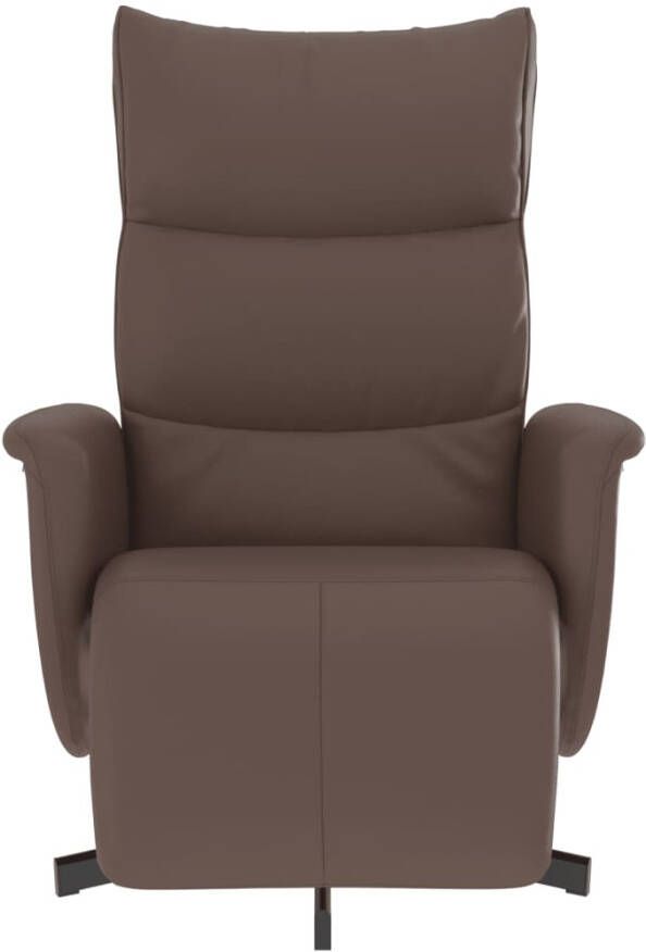 VidaXL Fauteuil verstelbaar met voetensteun kunstleer bruin - Foto 4
