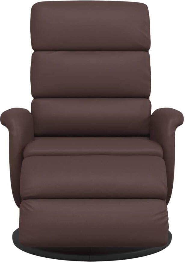 VidaXL Fauteuil verstelbaar met voetensteun kunstleer bruin - Foto 5