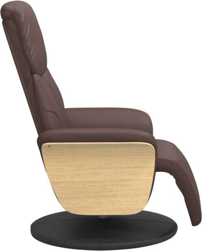 VidaXL Fauteuil verstelbaar met voetensteun kunstleer bruin - Foto 3