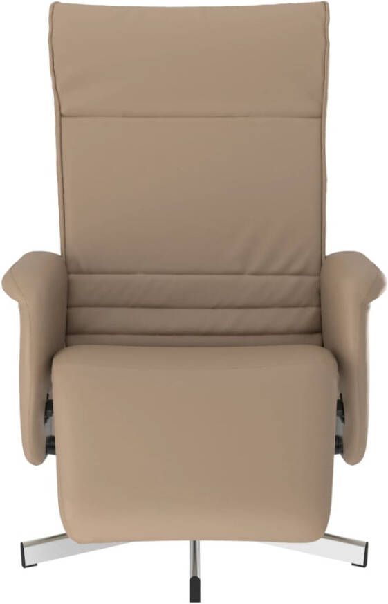 VidaXL Fauteuil verstelbaar met voetensteun kunstleer cappuccinokleur - Foto 4