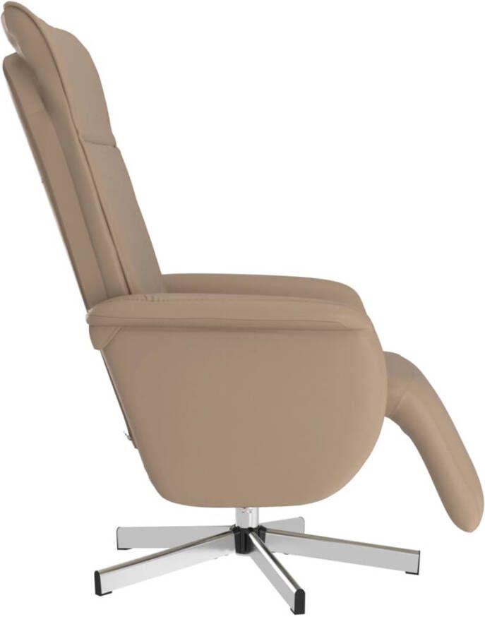 VidaXL Fauteuil verstelbaar met voetensteun kunstleer cappuccinokleur - Foto 3