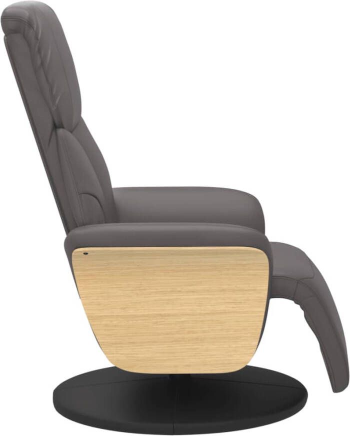 VidaXL Fauteuil verstelbaar met voetensteun kunstleer grijs - Foto 4