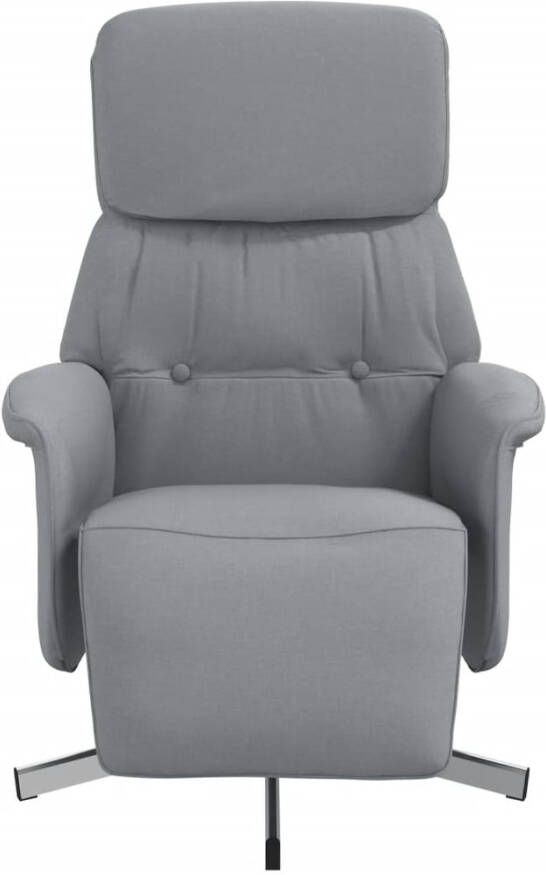 VidaXL Fauteuil verstelbaar met voetensteun stof lichtgrijs - Foto 4