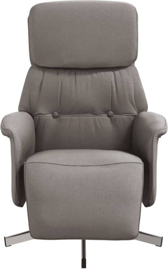 VidaXL Fauteuil verstelbaar met voetensteun stof taupe - Foto 4