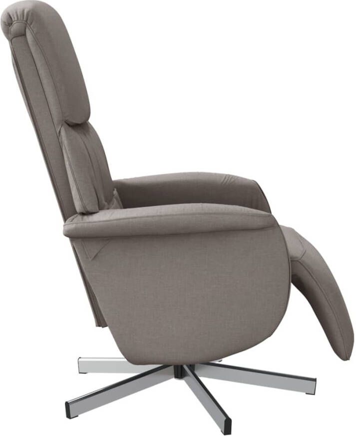 VidaXL Fauteuil verstelbaar met voetensteun stof taupe - Foto 3