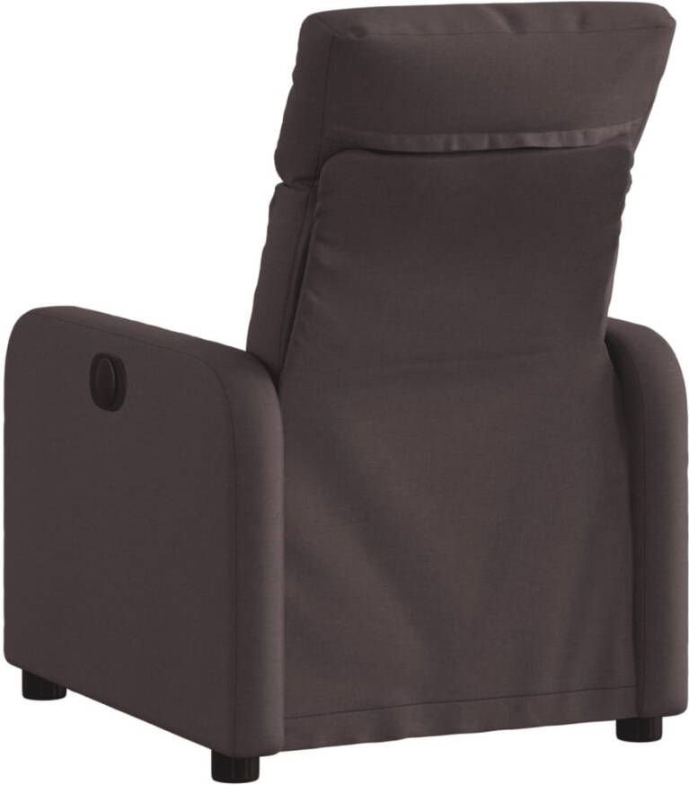 VidaXL Fauteuil verstelbaar stof donkerbruin - Foto 4