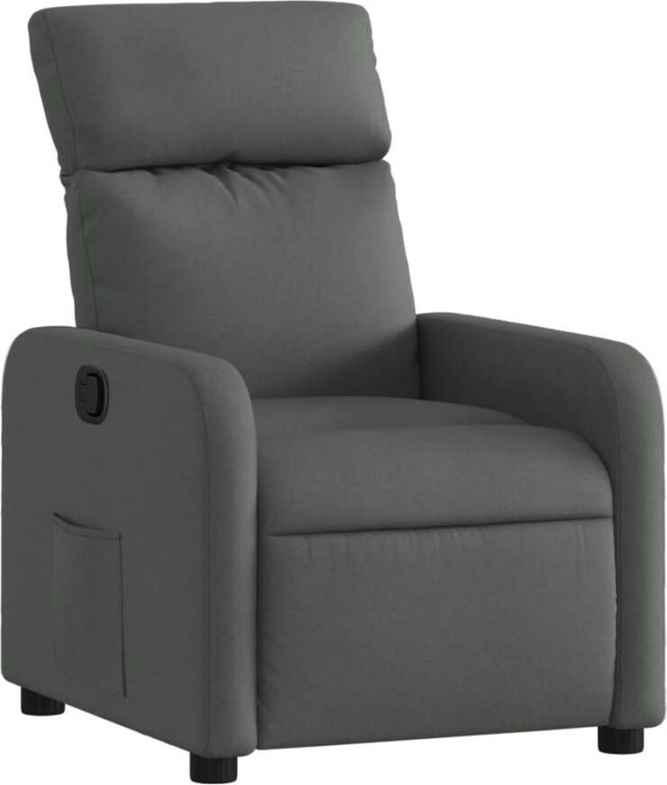 VidaXL Fauteuil verstelbaar stof donkergrijs - Foto 3