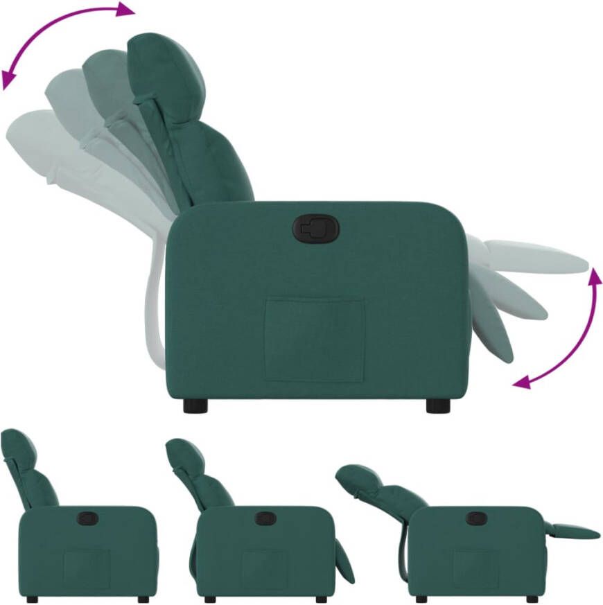 VidaXL Fauteuil verstelbaar stof donkergroen - Foto 3
