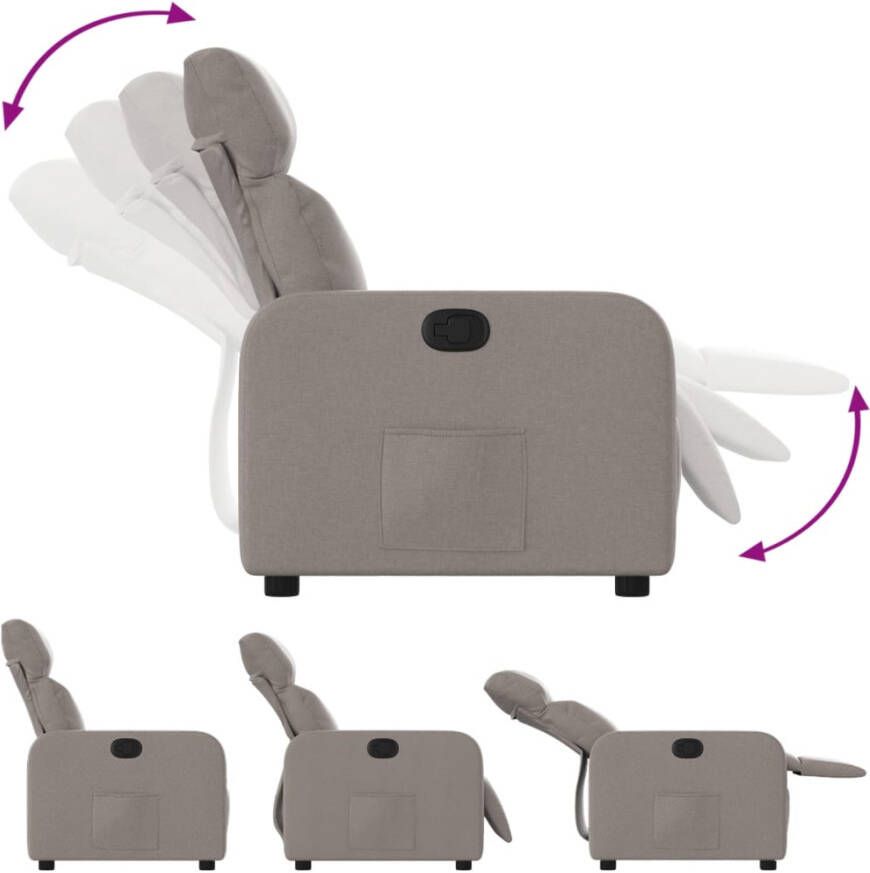 VidaXL Fauteuil verstelbaar stof taupe - Foto 3