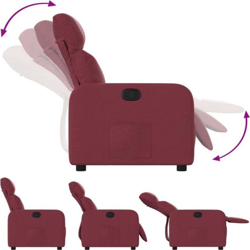 VidaXL Fauteuil verstelbaar stof wijnrood - Foto 3