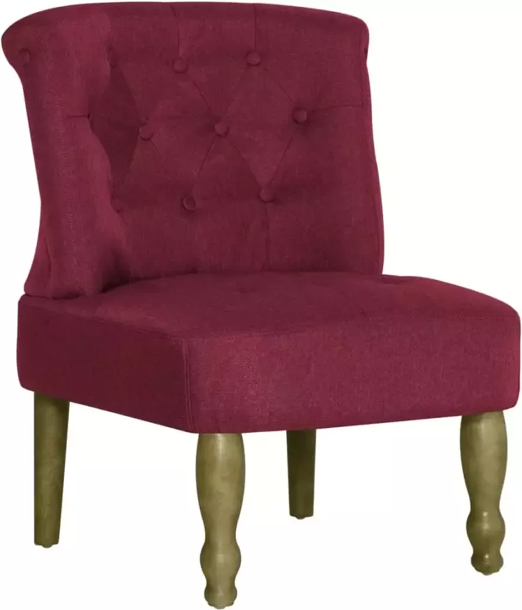 VIDAXL Franse stoelen 2 st stof wijnrood - Foto 1