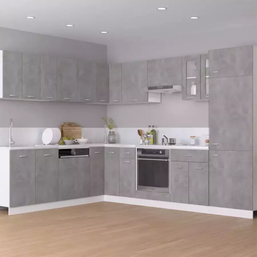 VidaXL Hanghoekkast Lyon 57x57x60 cm bewerkt hout betongrijs