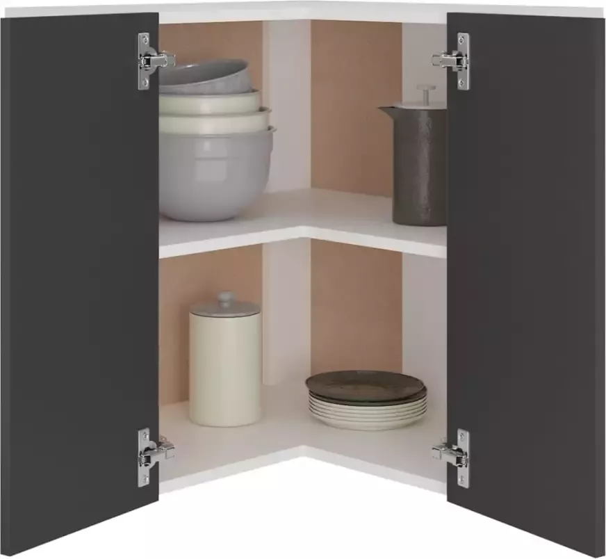 VidaXL -Hanghoekkast-57x57x60-cm-bewerkt-hout-grijs - Foto 3