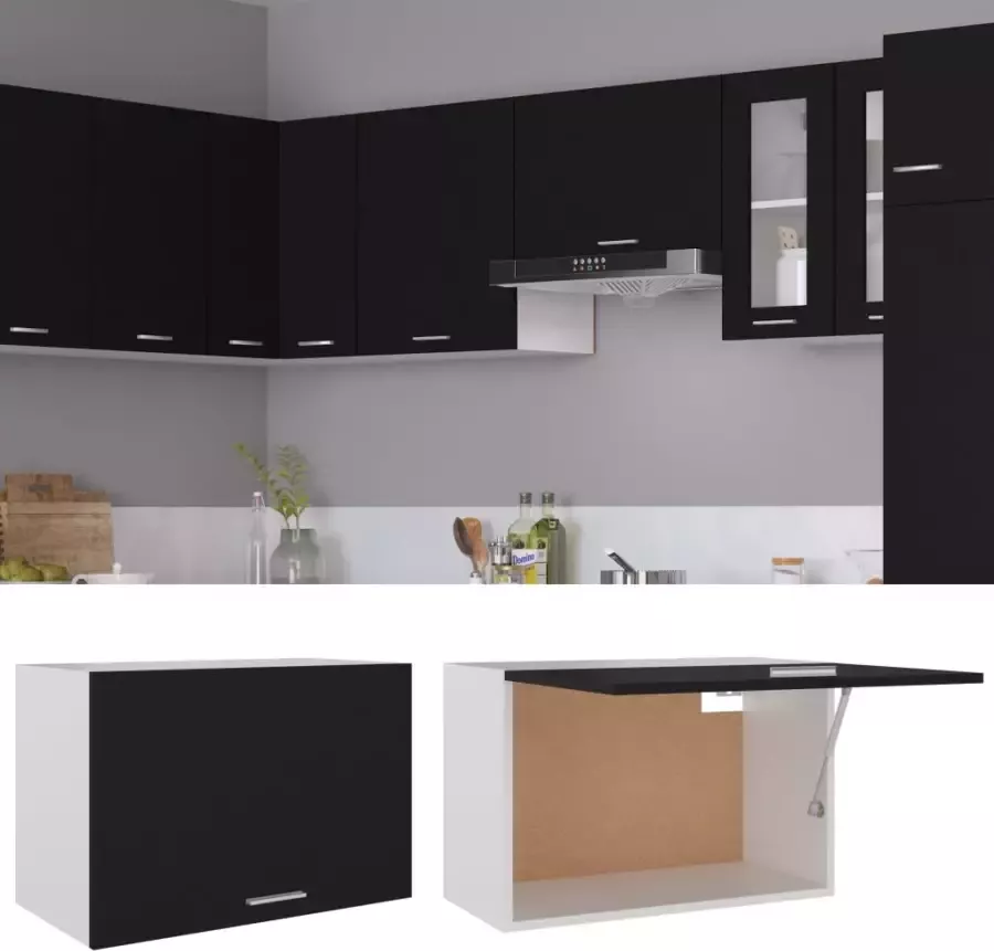 VidaXL Hangkast Lyon 60x31x40 cm bewerkt hout zwart - Foto 2