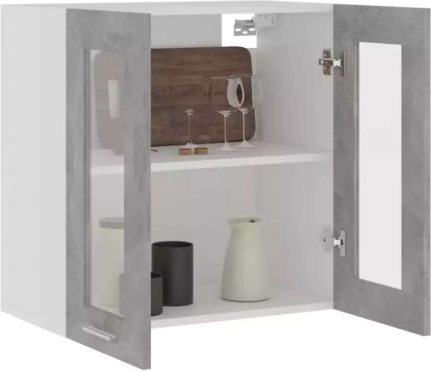 VidaXL Hangkast Lyon 60x31x60 cm bewerkt hout betongrijs - Foto 4