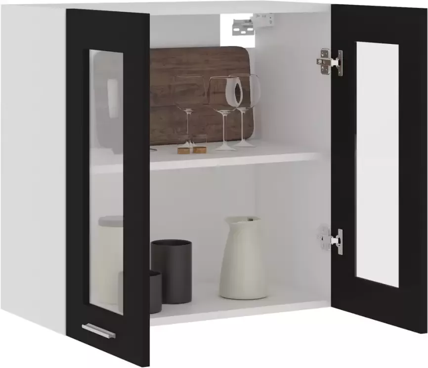 VidaXL Hangkast Lyon 60x31x60 cm bewerkt hout zwart - Foto 4