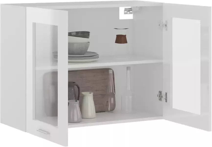 VidaXL Hangkast Lyon 80x31x60 cm bewerkt hout hoogglans wit - Foto 4