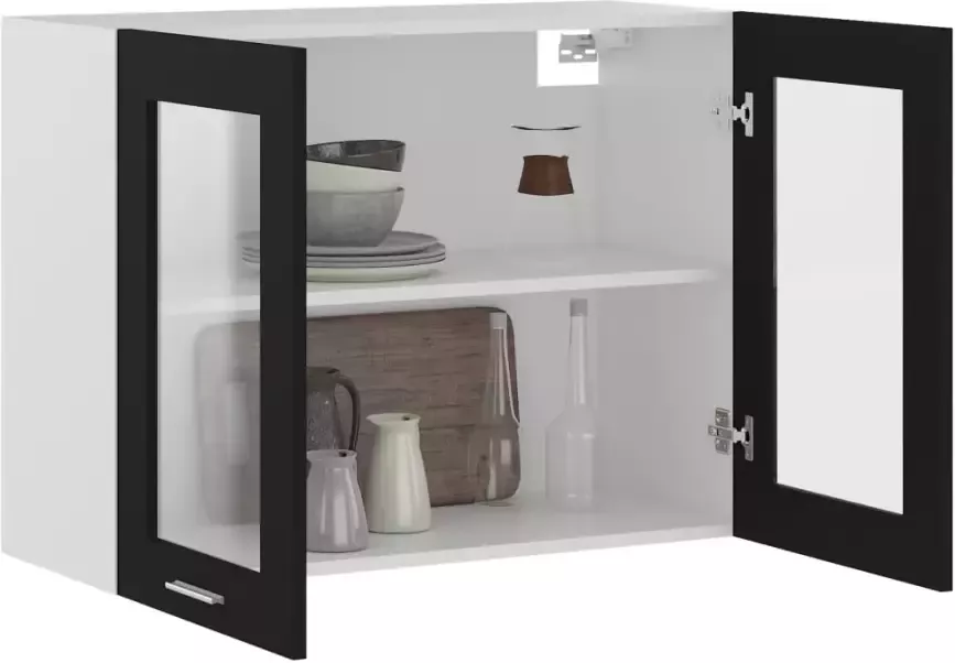 VidaXL Hangkast Lyon 80x31x60 cm bewerkt hout zwart - Foto 4