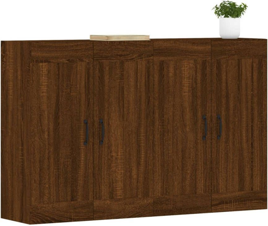 VidaXL -Hangkasten-2-st-bewerkt-hout-bruineikenkleurig - Foto 4