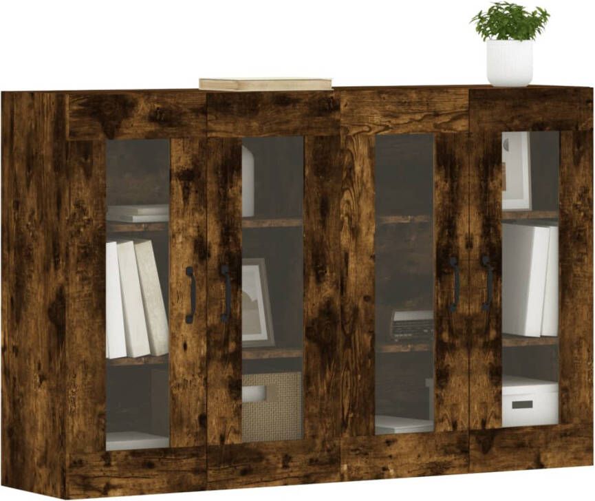 VidaXL -Hangkasten-2-st-bewerkt-hout-gerookt-eikenkleurig - Foto 7