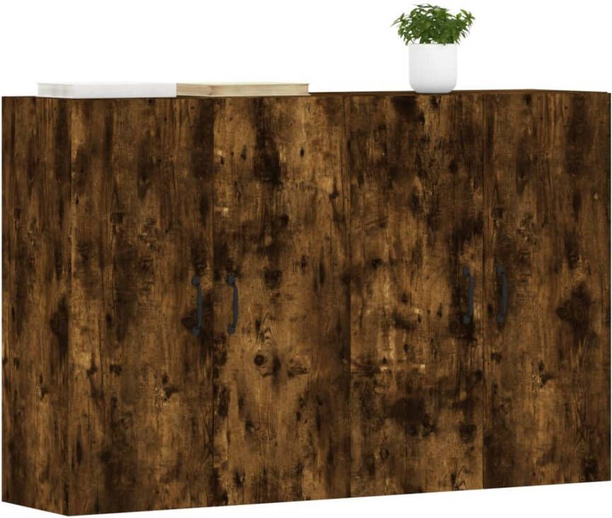 VidaXL -Hangkasten-2-st-bewerkt-hout-gerookt-eikenkleurig - Foto 2