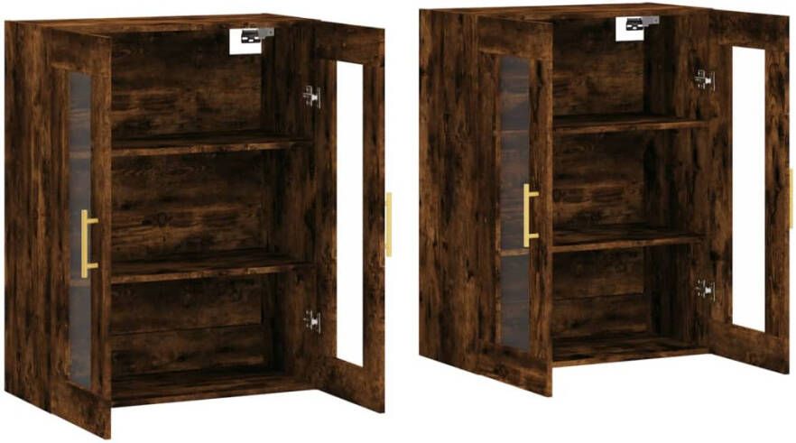 VidaXL -Hangkasten-2-st-bewerkt-hout-gerookt-eikenkleurig - Foto 7