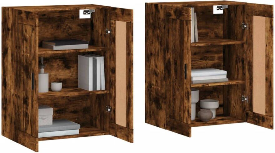 VidaXL -Hangkasten-2-st-bewerkt-hout-gerookt-eikenkleurig - Foto 6