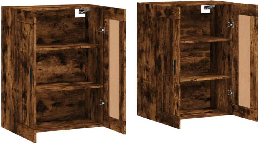 VidaXL -Hangkasten-2-st-bewerkt-hout-gerookt-eikenkleurig - Foto 5